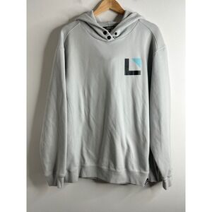 LEGENDS Performance Hoodie Mens Light‎ Grey Snap Neck Logo Sweatshirt XXL